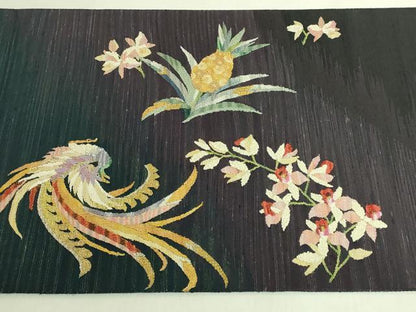 平和屋本店●極上　手織綴れ　山鹿清華　太鼓柄袋帯　瑞鳥花宴図　金銀糸　やまと誂製　逸品　DZAB8557kh6