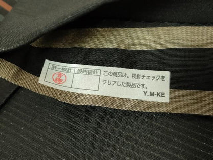 平和屋着物●極上 西陣 木野織物 菱屋善兵衛謹製 両面 六通柄袋帯 松葉 横段文 黒地 金糸 逸品 DZAB8559kh6