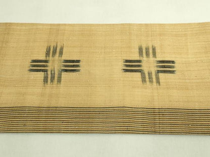 平和屋本店＊希少　夏物　人間国宝　平良敏子　喜如嘉の芭蕉布　九寸名古屋帯　間道　証紙付き　逸品　DZAB8561kh6