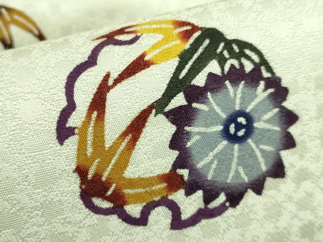 平和屋本店●極上　琉球びんがた　九寸名古屋帯　びんがた職人工房　屋宜元七　雪輪花丸文　証紙付き　逸品　DZAB8570kh6
