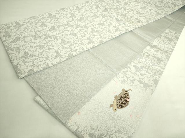 平和屋着物●極上　太鼓柄袋帯　唐織　ウサギとカメ　桜　金糸　デザイン画付き　逸品　未使用　DZAB8577kh6