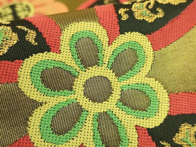 平和屋着物●極上　洛風林　工芸帯地　六通柄　本袋帯　七宝花文　金糸　逸品　DZAB8578kh6