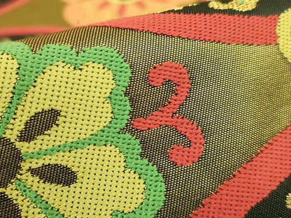 平和屋着物●極上　洛風林　工芸帯地　六通柄　本袋帯　七宝花文　金糸　逸品　DZAB8578kh6