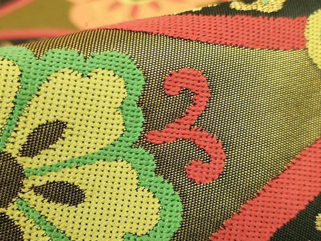 平和屋着物●極上　洛風林　工芸帯地　六通柄　本袋帯　七宝花文　金糸　逸品　DZAB8578kh6