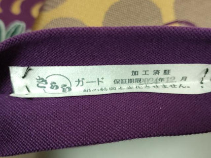 平和屋着物●極上　両面　半幅帯　草花文　丸　逸品　DZAB8582kh6