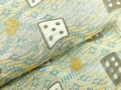 平和屋着物●極上 両面 半幅帯 正倉院花文 サイコロ 金銀糸 やまと誂製 逸品 DZAB8584kh6