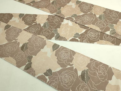 平和屋着物●極上 両面 半幅帯 バラ 薔薇 逸品 DZAB8589kh6