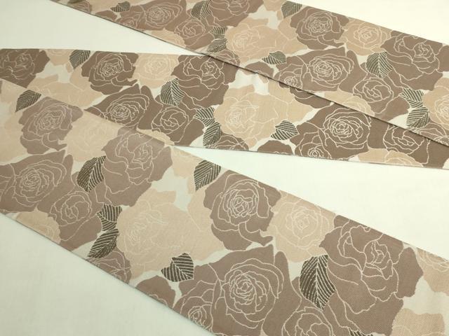 平和屋着物●極上 両面 半幅帯 バラ 薔薇 逸品 DZAB8589kh6