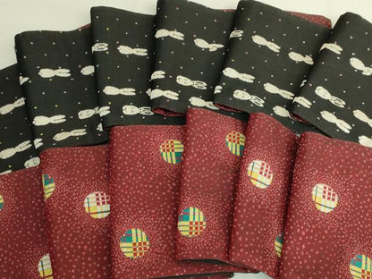平和屋着物●極上　両面　半幅帯　唐織　兎　毬　黒地　金銀糸　やまと誂製　逸品　DZAB8592kh6