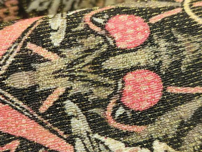 平和屋着物●極上　半幅帯　ウィリアム・モリス　いちご泥棒　金通し地　逸品　未使用　DZAB8593kh6