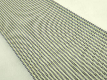 平和屋着物●極上　両面　半幅帯　わよしれ　氷割れ間道　縞　銀糸　逸品　DZAB8595kh6