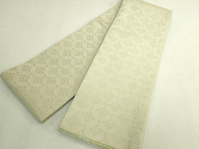 平和屋着物●極上　両面　半幅帯　草花　菱　逸品　DZAB8596kh6