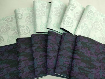 平和屋着物●極上 両面 半幅帯 薔薇 バラ 草花文 逸品 DZAB8597kh6
