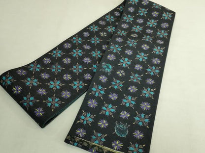 平和屋着物●極上 両面 半幅帯 WAKKA ワッカ 猫 三日月 網目花文 アーバンキャット 逸品 未使用 DZAB8601kh6