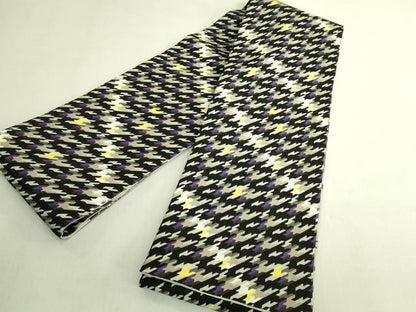平和屋着物●極上 両面 半幅帯 WAKKA ワッカ 枝花 千鳥格子 逸品 未使用 DZAB8602kh6
