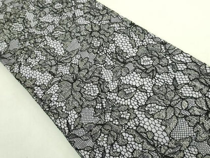 平和屋着物●極上　両面　半幅帯　レース　草花文　銀糸　逸品　DZAB8610kh6