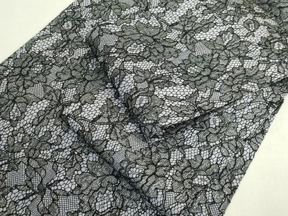 平和屋着物●極上　両面　半幅帯　レース　草花文　銀糸　逸品　DZAB8610kh6