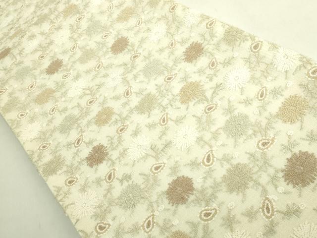 平和屋本店＊極上　夏物　中国三大刺繍　総相良刺繍　総刺繍　袋帯　草花文　銀糸　逸品　DZAB8615kh6
