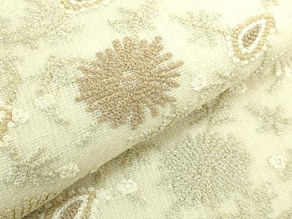 平和屋本店＊極上　夏物　中国三大刺繍　総相良刺繍　総刺繍　袋帯　草花文　銀糸　逸品　DZAB8615kh6