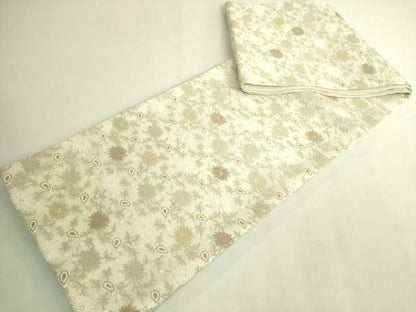 平和屋本店＊極上　夏物　中国三大刺繍　総相良刺繍　総刺繍　袋帯　草花文　銀糸　逸品　DZAB8615kh6