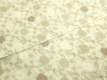 平和屋本店＊極上　夏物　中国三大刺繍　総相良刺繍　総刺繍　袋帯　草花文　銀糸　逸品　DZAB8615kh6
