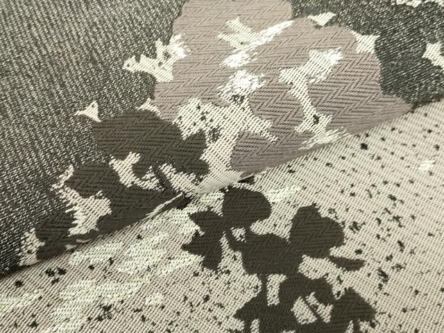 平和屋本店●極上　創業200年・7代目永治屋清左衛門　太鼓柄袋帯　唐織　枝垂藤文　銀糸　やまと誂製　逸品　DZAB8616kh6