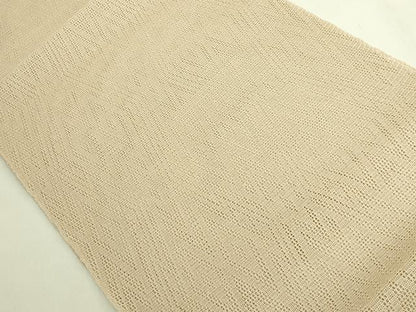 平和屋本店＊最高級　夏物　人間国宝　俵屋17代目・喜多川平朗　羅　有職織物　八寸名古屋帯　白橡色地　逸品　DZAB8622kh6