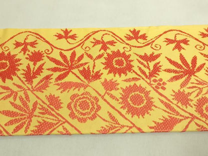 平和屋本店●極上　洛風林　工芸帯地　九寸名古屋帯　唐織　草花文　逸品　DZAB8627kh6