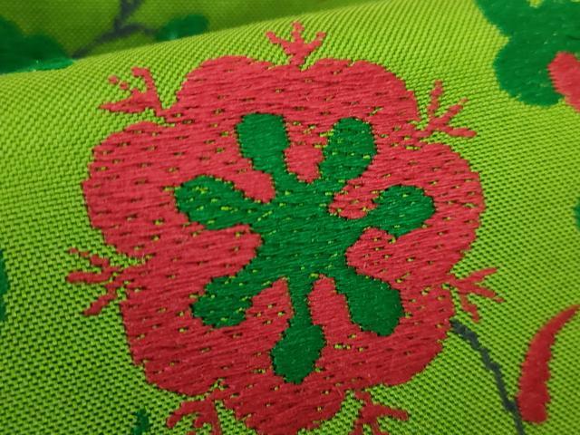 平和屋本店●極上　洛風林　工芸帯地　九寸名古屋帯　唐織　草花文　逸品　DZAB8628kh6