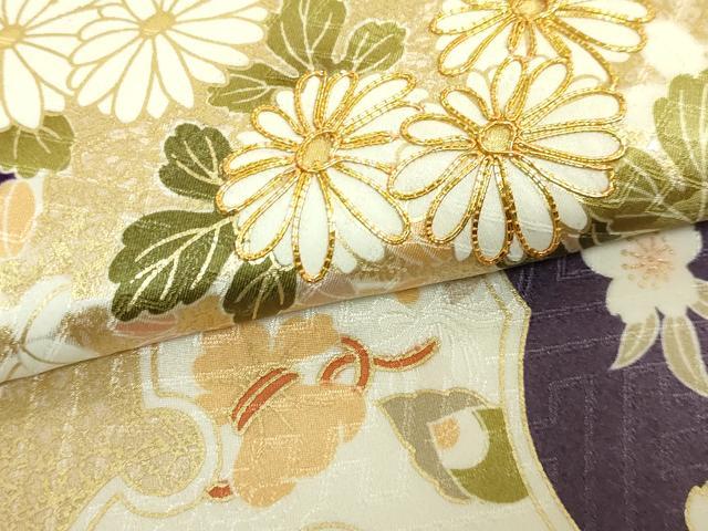 平和屋着物●極上　九寸名古屋帯　駒刺繍　雪輪花文　宝尽くし　金彩　逸品　未使用　DZAB8630kh6
