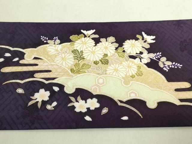 平和屋着物●極上　九寸名古屋帯　駒刺繍　雪輪花文　宝尽くし　金彩　逸品　未使用　DZAB8630kh6