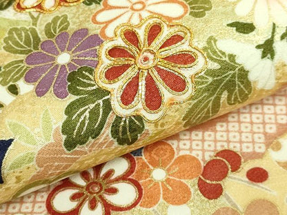 平和屋着物●極上　九寸名古屋帯　駒刺繍　宝尽くし花文　濃い鉄紺色地　金彩　逸品　未使用　DZAB8632kh6
