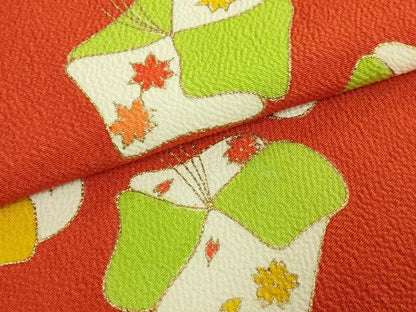 平和屋本店●極上　銀座　志ま亀　九寸名古屋帯　舞花文　金彩　鬼しぼ縮緬　たとう紙付き　逸品　DZAB8638kh6
