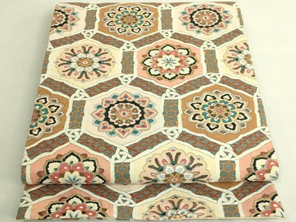 平和屋本店●最高級　明綴れ　袋帯　亀甲花文　金糸　逸品　DZAB8646kh6
