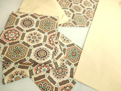 平和屋本店●最高級　明綴れ　袋帯　亀甲花文　金糸　逸品　DZAB8646kh6