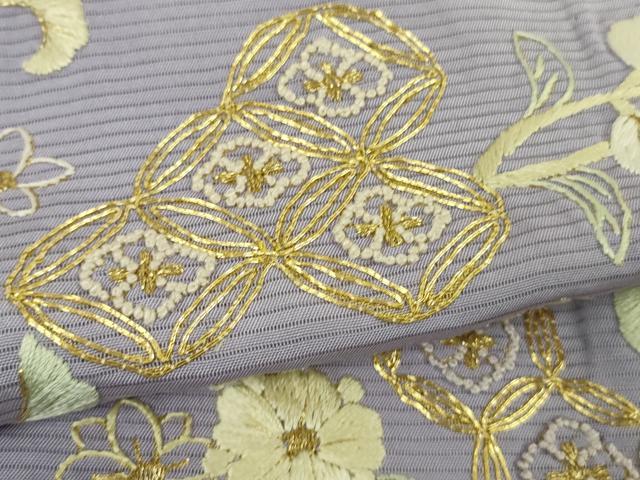 平和屋本店＊極上 夏物 京都老舗 尾峨佐染繍 総刺繍 中国三大刺繍 相良刺繍 訪問着 絽 草花文 暈し染め 金糸 ロング丈 逸品 DZAB8651kh6