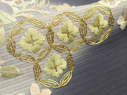 平和屋本店＊極上 夏物 京都老舗 尾峨佐染繍 総刺繍 中国三大刺繍 相良刺繍 訪問着 絽 草花文 暈し染め 金糸 ロング丈 逸品 DZAB8651kh6