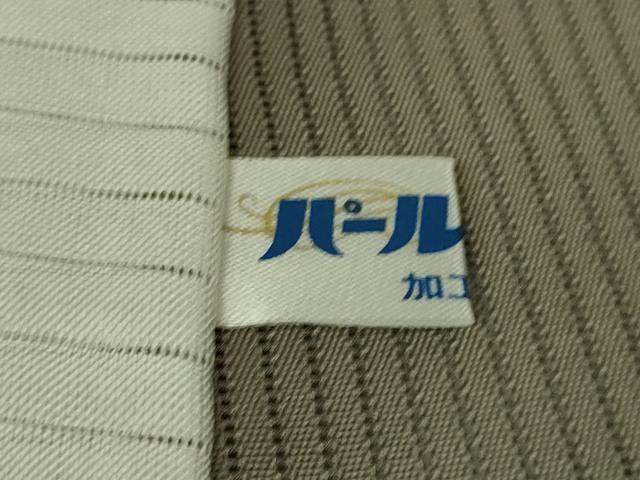 平和屋着物＊極上　夏物　十日町　加賀草木友禅の第一人者　田村哲彦　訪問着　縦絽　尾長鳥　蓮　暈し染め　煤色地　逸品　DZAB8652kh6