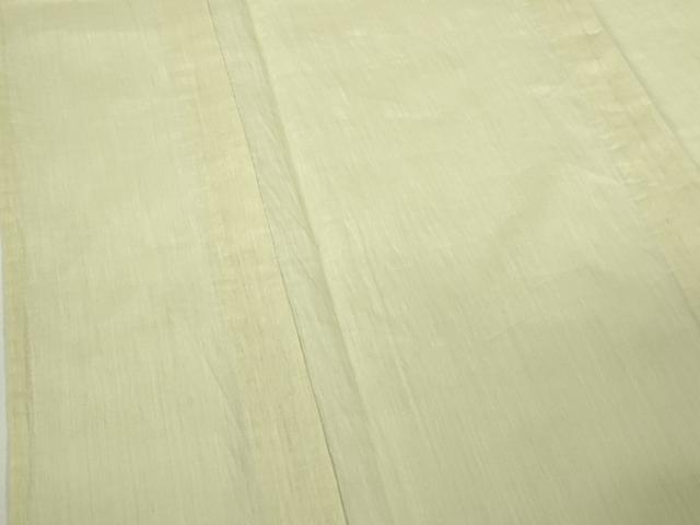 平和屋本店＊極上　夏物　本場小千谷ちぢみ　麻　色無地　女郎花色　反端付き　逸品　未使用　DZAB8655kh6