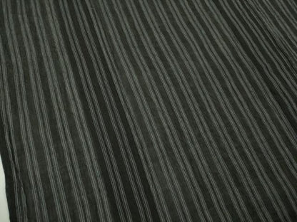 平和屋着物＊極上　夏物　本場小千谷ちぢみ　麻　縞　黒地　まるやま扱い　逸品　DZAB8656kh6