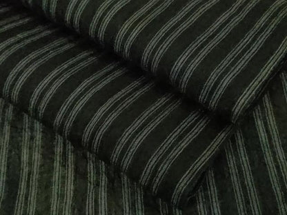 平和屋着物＊極上　夏物　本場小千谷ちぢみ　麻　縞　黒地　まるやま扱い　逸品　DZAB8656kh6