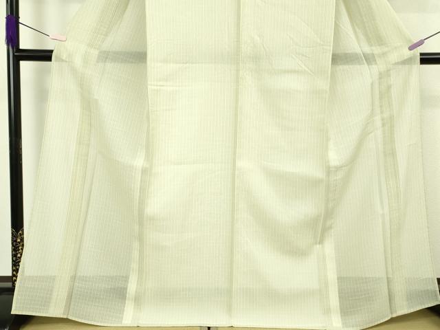 平和屋着物＊極上　夏物　お召　西陣先染め　夏衣　花織　縞　反端付き　逸品　DZAB8657kh6
