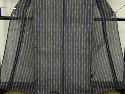 平和屋着物＊極上　夏物　本場琉球絣　夏琉球　留紺色地　逸品　DZAB8662kh6