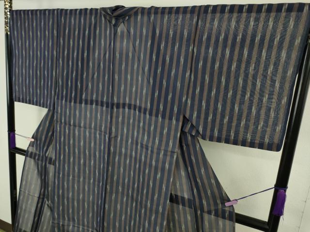 平和屋着物＊極上　夏物　本場琉球絣　夏琉球　留紺色地　逸品　DZAB8662kh6