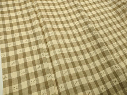 平和屋着物＊極上　夏物　本場小千谷ちぢみ　麻　格子　逸品　DZAB8663kh6