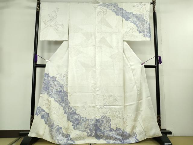 平和屋本店●極上　創業460年・千總　訪問着　絞り　草花文　象牙色地　金銀彩　西武百貨店扱い　逸品　未使用　DZAB8664kh6