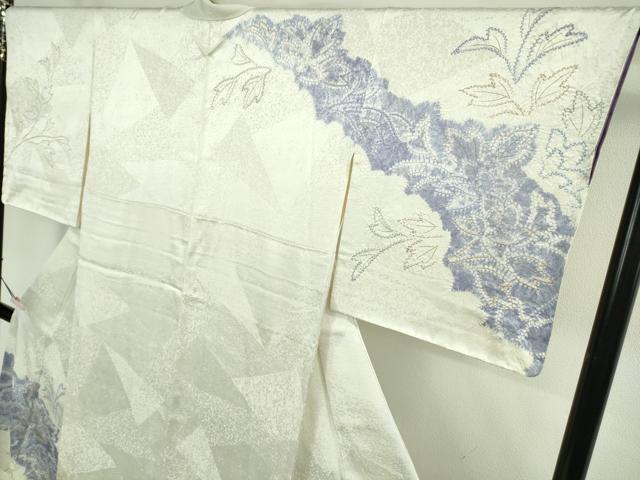平和屋本店●極上　創業460年・千總　訪問着　絞り　草花文　象牙色地　金銀彩　西武百貨店扱い　逸品　未使用　DZAB8664kh6
