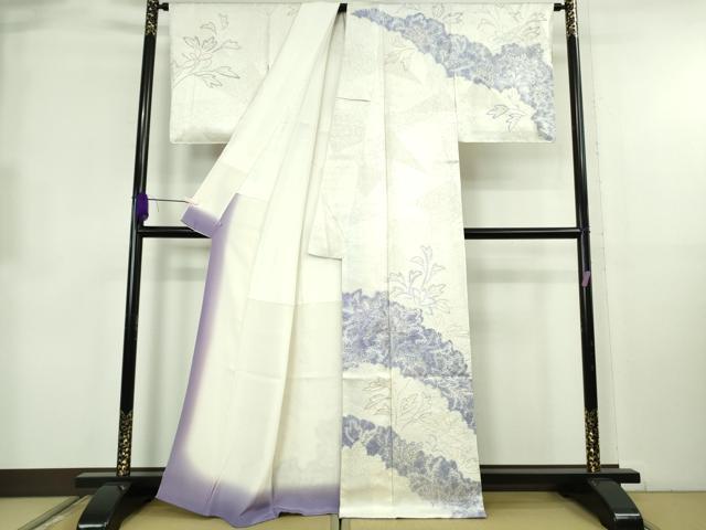 平和屋本店●極上　創業460年・千總　訪問着　絞り　草花文　象牙色地　金銀彩　西武百貨店扱い　逸品　未使用　DZAB8664kh6