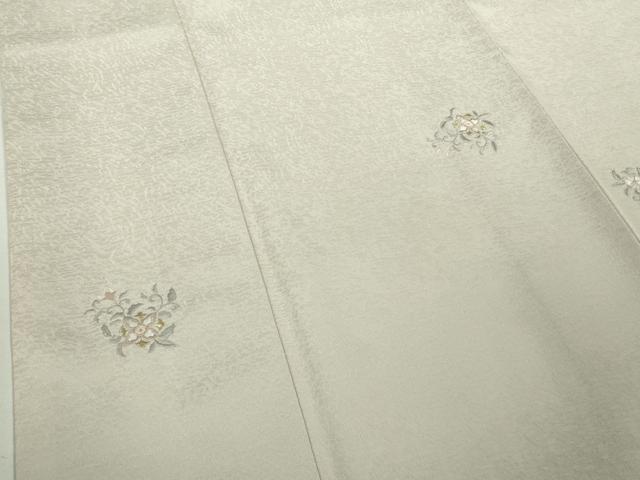 平和屋本店●極上　小紋　総刺繍　草花文　薄桜色地　金銀糸　高島屋扱い　逸品　DZAB8665kh6