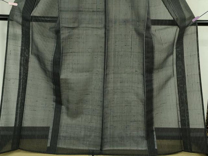 平和屋着物＊極上　夏物　紗紬　涼粋　縞　反端付き　逸品　未使用　DZAB8670kh6